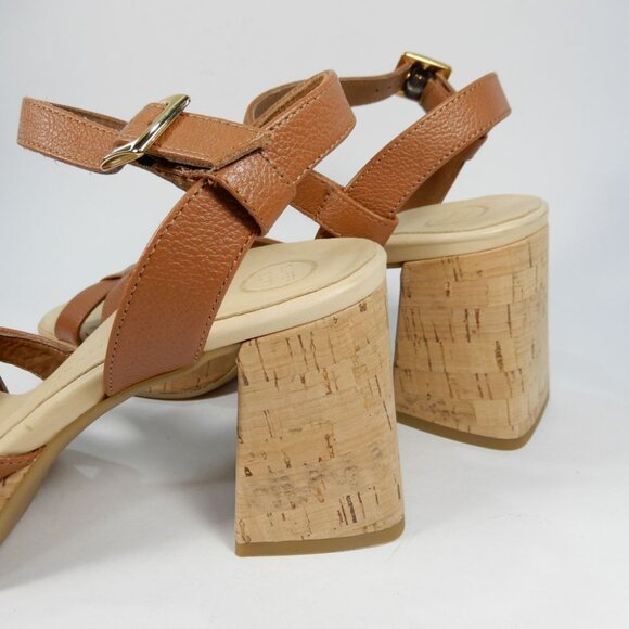 Paul Green SUPER SOFT Tina SANDALS Size 8 Brown Leather Cork Heel Comfy NEW $429 - Picture 5 of 16